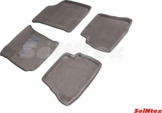 Коврики Seintex 3D ворсовые для салона Hyundai Getz 2002-2011. Серый