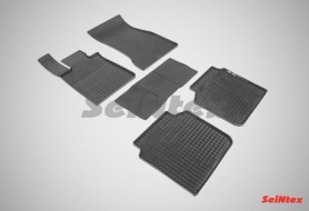 Коврики резиновые Seintex с узором сетка для салона BMW 7-серия G12 VI 4WD 2015-2021
