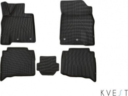 Коврики KVEST 3D для салона Lexus LX 570 III рестайлинг 2015-2021 Черный, серый кант